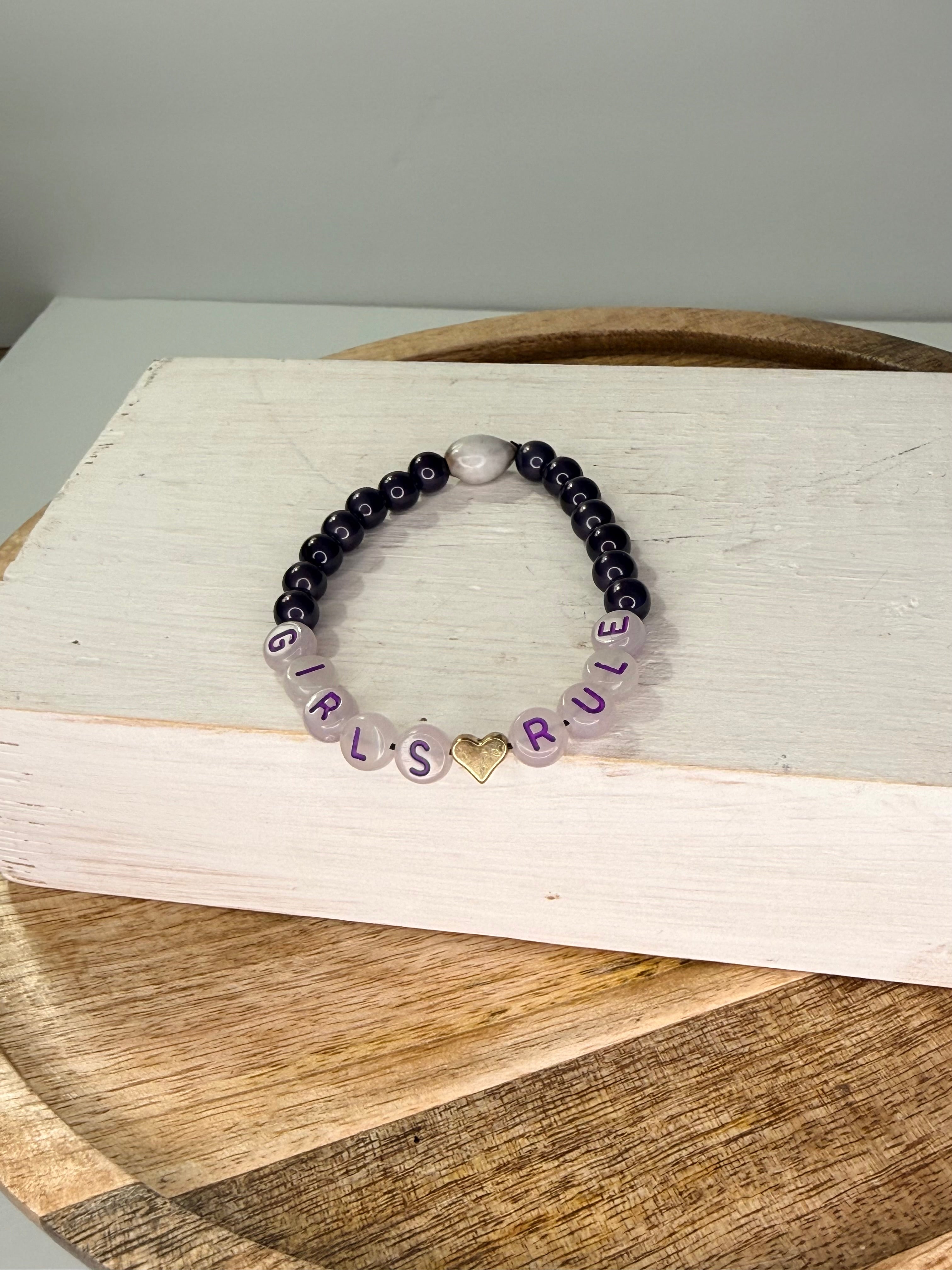 GIRLS RULE BEADED BRACELET
