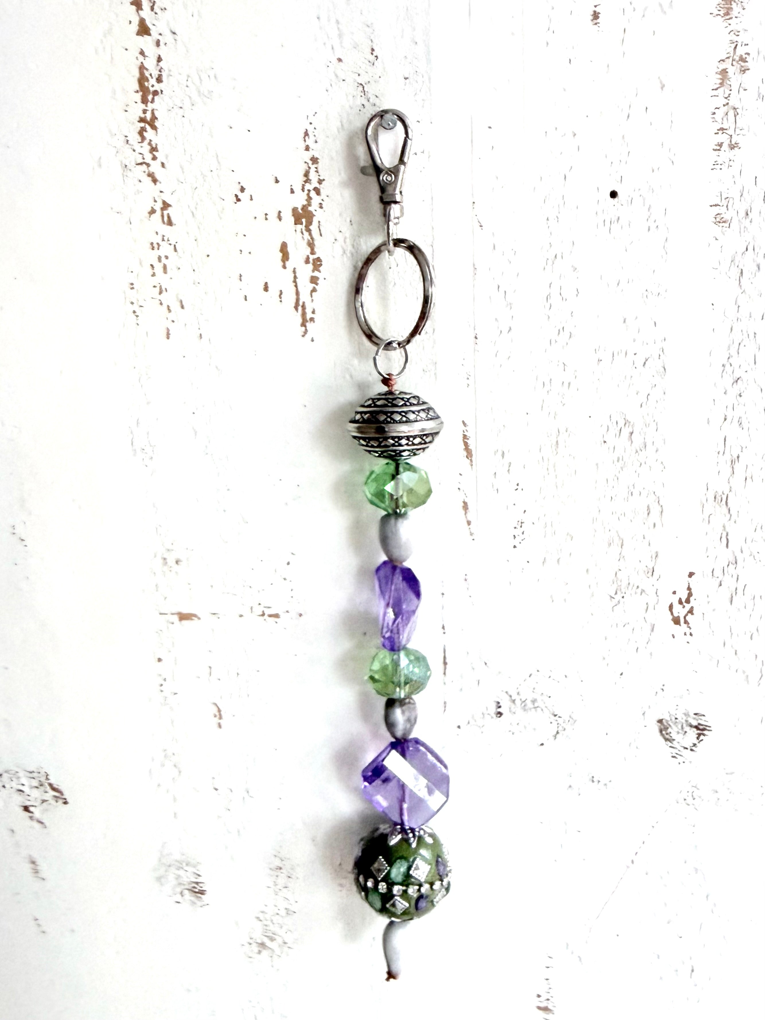 Delicate Purple, Light Green beads  with Job of Tears Seeds.