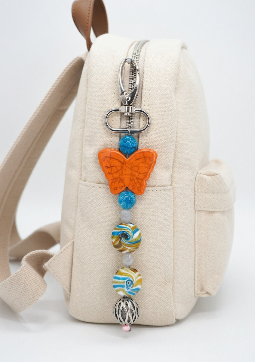 BUTTERFLY BEADED KEYCHAIN/BAG CHARM
