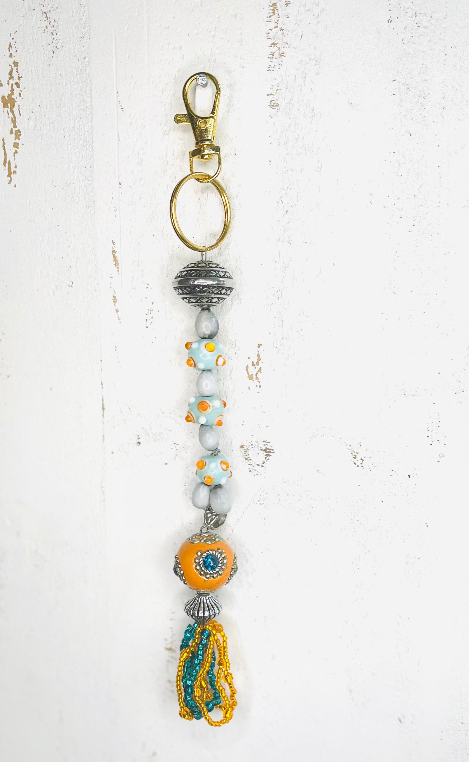 Handmade Beaded Keychain / Purse Charm – 8” long
