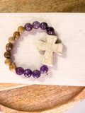 Elegant Stone Cross Bracelet