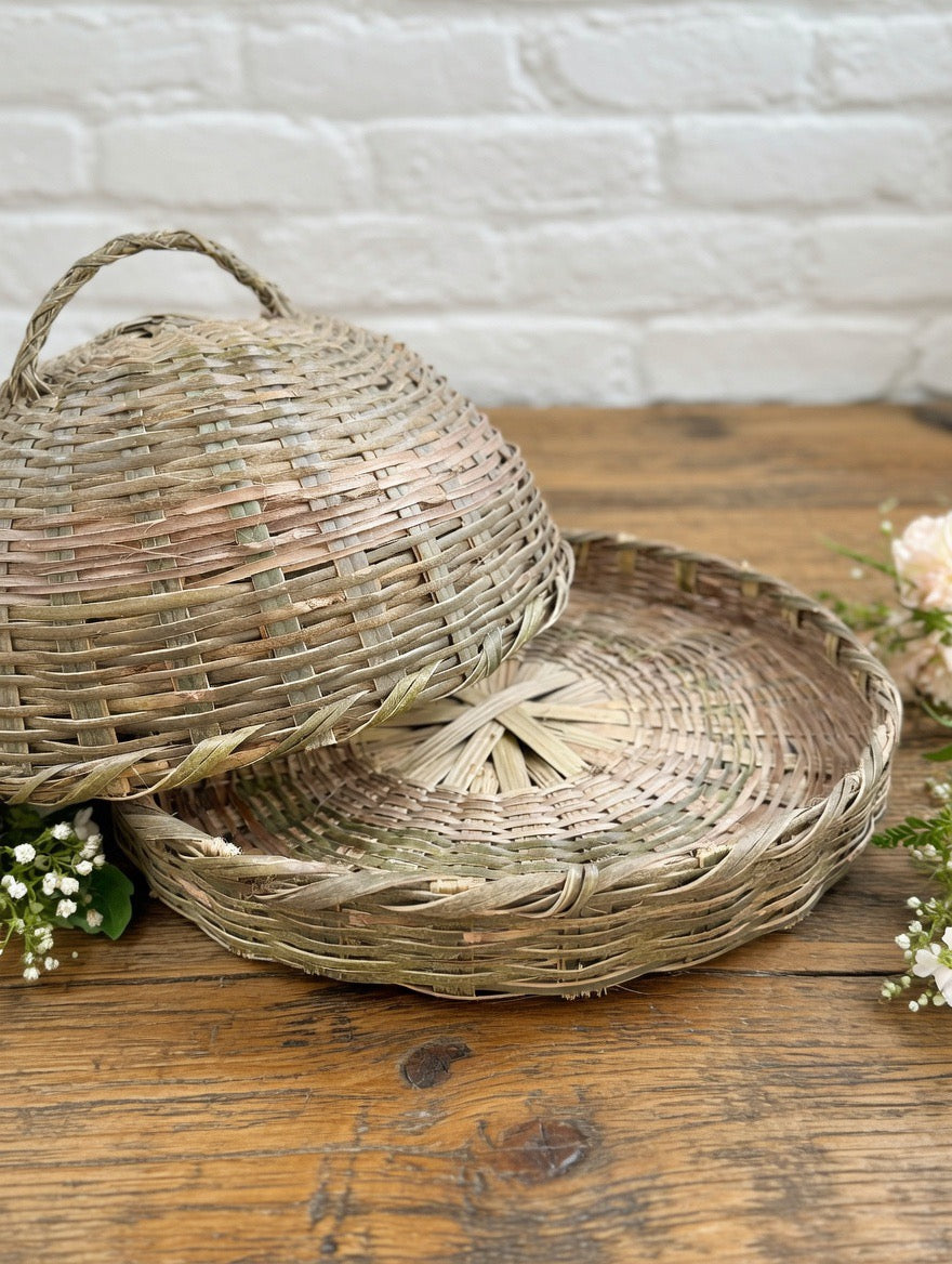 Handmade Rustic Basket with Lid