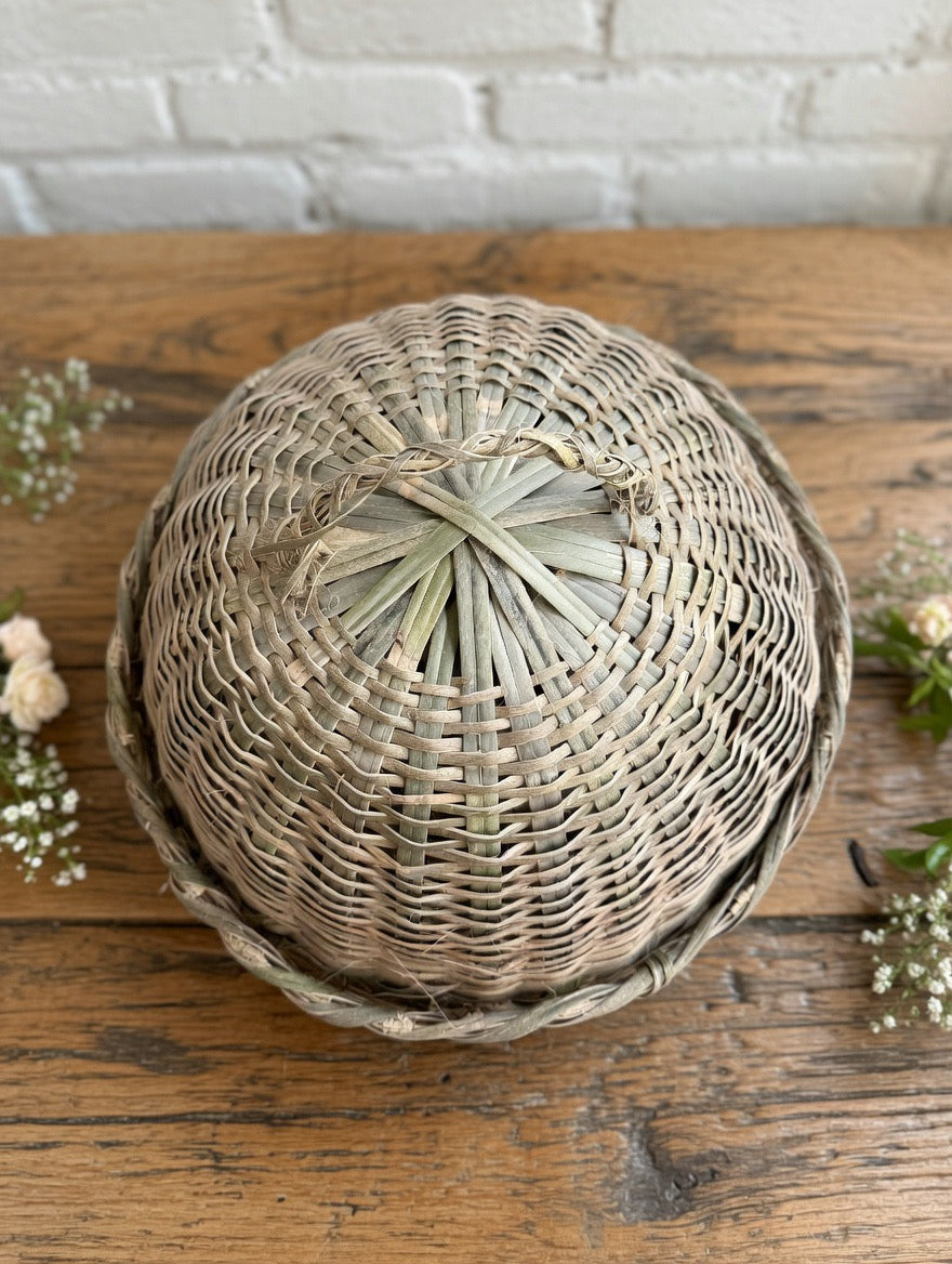Handmade Rustic Basket with Lid