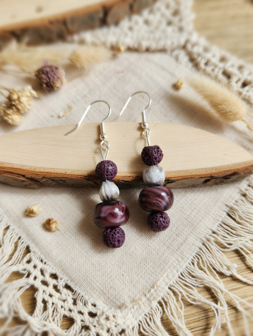 Midnight Lava Cascade” Earrings