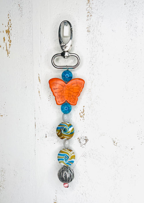BUTTERFLY BEADED KEYCHAIN/BAG CHARM