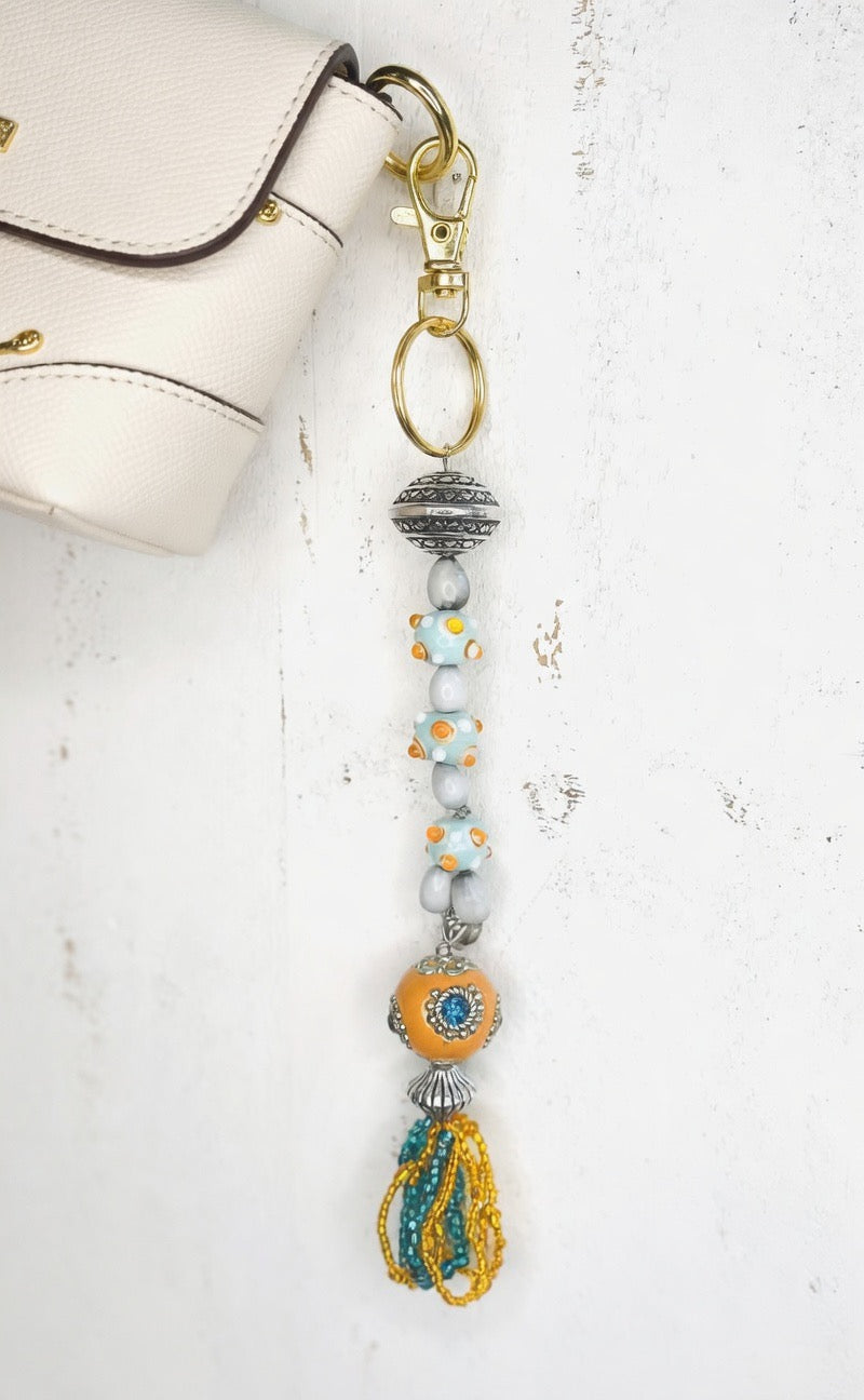 Handmade Beaded Keychain / Purse Charm – 8” long