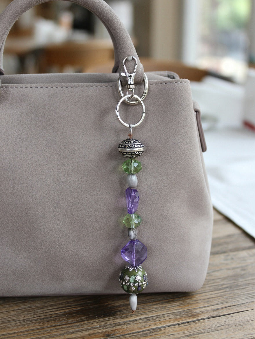 Delicate Purple, Light Green beads  with Job of Tears Seeds.