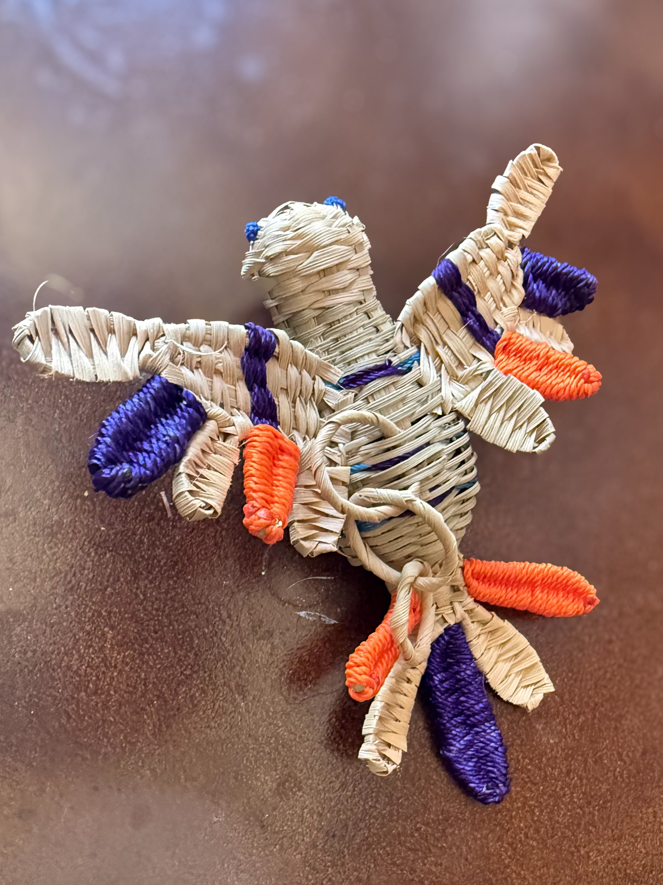 Blue and Orange Hummingbird Ornament