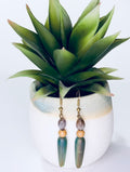 Beautiful Green and Tan Earrings
